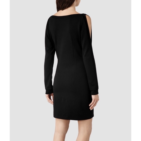 All Saints Emelle Dress in Liquorice Dark Purple Bodycon Goth sz 4 - Picture 2 of 12